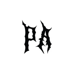 PA monogram logo design letter text name symbol monochrome logotype alphabet character simple logo