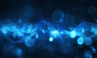 Obraz premium Abstract Digital Blue Dots Wave Pattern Background, Futuristic Technology Concept, Illuminated Blue Dot Landscape Design, High-Tech Network Visualization, Dark Mode Digital Art, Generative AI