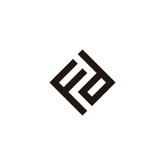 Letter Fd square, elegant geometric symbol simple logo vector