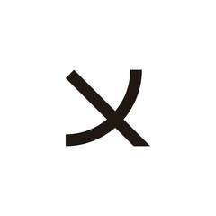 Letter X knife geometric symbol simple logo vector