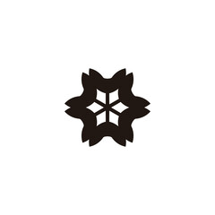Snowflake, flower geometric symbol simple logo vector