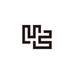 Obraz premium Letter UC square geometric symbol simple logo vector