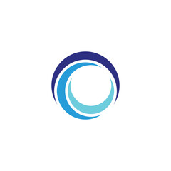 Letter O waves geometric symbol simple logo vector