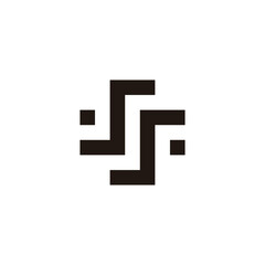 Letter S square, plus, medical geometric symbol simple logo vector
