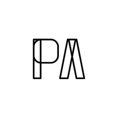 PA monogram logo design letter text name symbol monochrome logotype alphabet character simple logo