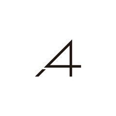 Letter A number 4 geometric symbol simple logo vector