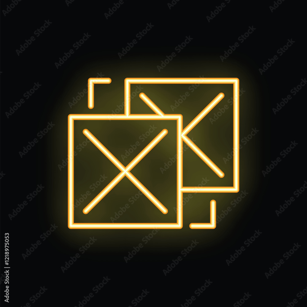 Poster minimalist design concept of removing files or data, represented by a bright yellow neon delete butt