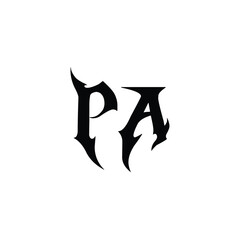 Fototapeta premium PA monogram logo design letter text name symbol monochrome logotype alphabet character simple logo