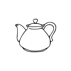 a line drawing of a teapot icon illustration