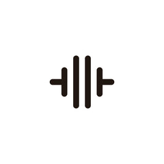 Sound, line geometric symbol simple logo vector