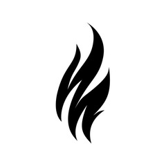 Fire flame icon. Black icon isolated on white background. Fire flame silhouette. design vector element.
