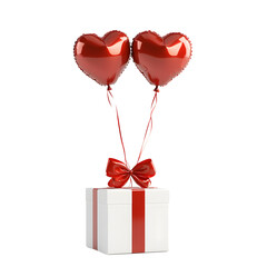 Red Heart Balloons with Gift Boxes Without Background