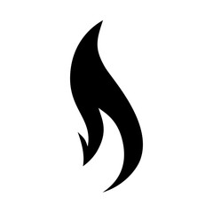 Fire flame icon. Black icon isolated on white background. Fire flame silhouette. design vector element.
