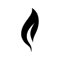 Fire flame icon. Black icon isolated on white background. Fire flame silhouette. design vector element.
