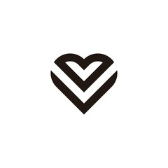 Heart, bird geometric symbol simple logo vector