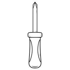 screwdriver illustration hand drawn outline vector