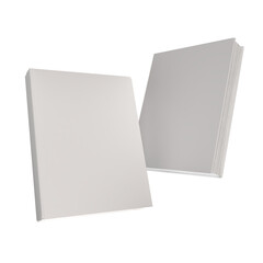 Blank Magazine or Book cover mockup design isolated on white background. Template for presentation a publisher, notebook, catalogs, brochures, magazines, diary, journal, booklet or publication