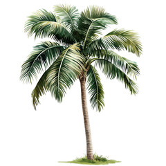 Fototapeta premium Palm tree, cutout, detailed cutout of palm tree, palm tree, graphic cutout, palm tree cutout design, realistic cutout of palm tree, on a transparent backgrounds