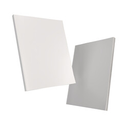 Blank Magazine or Book cover mockup design isolated on white background. Template for presentation a publisher, notebook, catalogs, brochures, magazines, diary, journal, booklet or publication