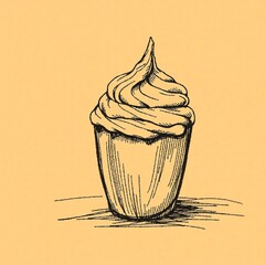 hand drawn vector illustration of an ice cream