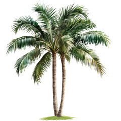 Fototapeta premium Palm tree, cutout, detailed cutout of palm tree, palm tree, graphic cutout, palm tree cutout design, realistic cutout of palm tree, on a transparent backgrounds
