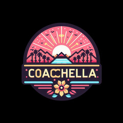 Festival and Coachella-Style Badge Icons for Events, Travel, and Music Culture