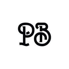 PB monogram logo design letter text name symbol monochrome logotype alphabet character simple logo