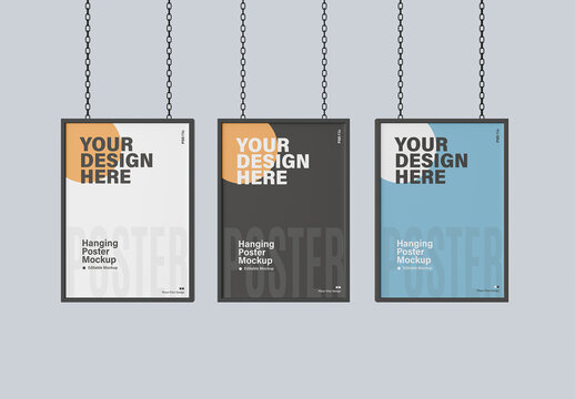 Hanging Posters Mockup Set