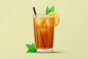 Refreshing Iced Tea with Lemon and Mint Garnish