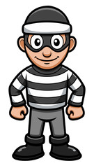 Fototapeta premium burglar isolated black outline vector illustration, transparent background