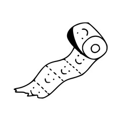 a cartoon toilet paper with a smile on its face