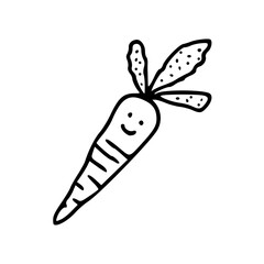 a cartoon carrot with a smile on its face