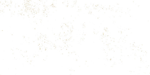 Abstract doted and confetti golden glitter and zigzag ribbon particles splatter on transparent background. Luxury golden glitter confetti that floats down falling bokeh celebration background.