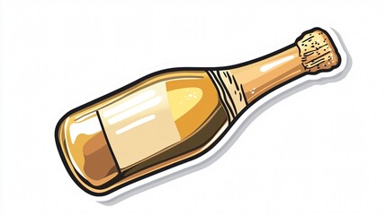 Elegant Champagne Sticker Centered Composition