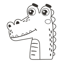 Safari crocodile animal isolated, tropical animal, kids illustration, cartoon vector