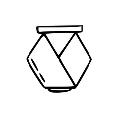 a line art drawing of a minimalist vase in cartoon style