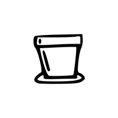 a line art drawing of a minimalist vase in cartoon style