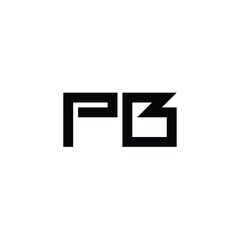 Fototapeta premium PB monogram logo design letter text name symbol monochrome logotype alphabet character simple logo