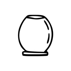 a line art drawing of a minimalist vase in cartoon style