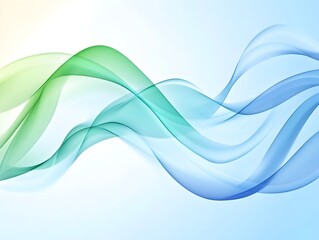Abstract green and blue flowing waves with a minimal aesthetic