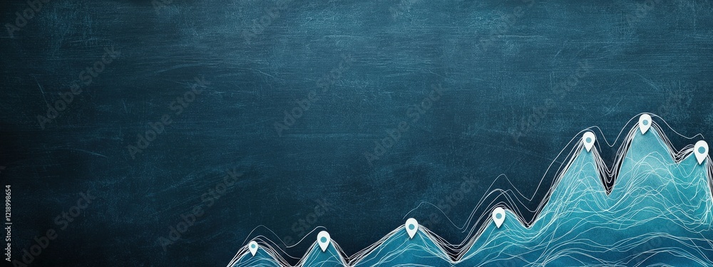 Poster abstract graphical elements on dark background