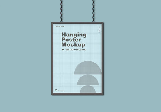Vertical Hanging Poster Mockup