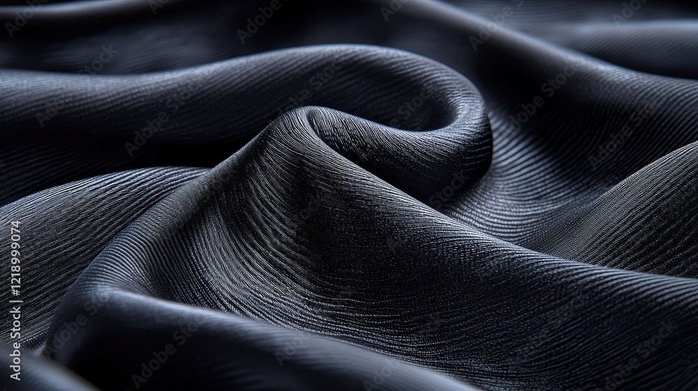 Poster close up image of black fabric textures and patterns for textile and fashion design projects