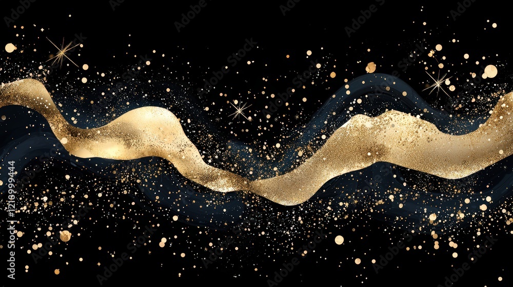 Poster gold and black background with abstract patterns and designs for creative projects and artwork