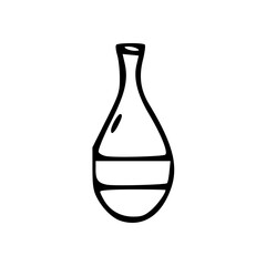 a line art drawing of a minimalist vase in cartoon style