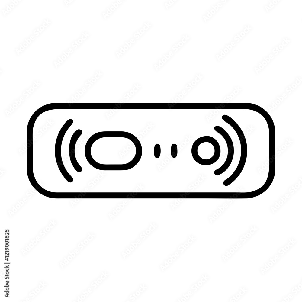 Poster simple black radio button icon with signal waves