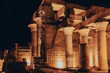 Double Temple of Kom Ombo at night
