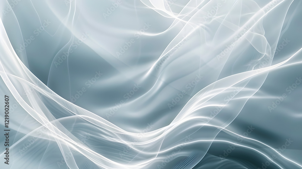 Poster elegant abstract white curve radio wave effect motion video background, generative ai
