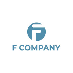 Letter F logo design sign symbol. creative modern F logo inside circle in gray. isolated on white background