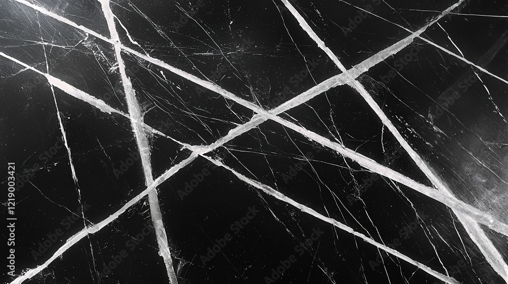 Poster black and white marble floor with geometric lines creating a modern design pattern
